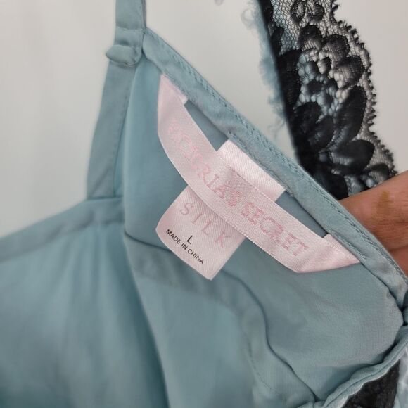 Victoria's Secret Blue Chemise with Black Lace - Picture 3 of 5